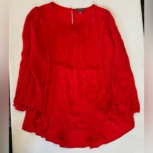 Vince Camuto Red Pleated-Sleeve Blouse - Size M